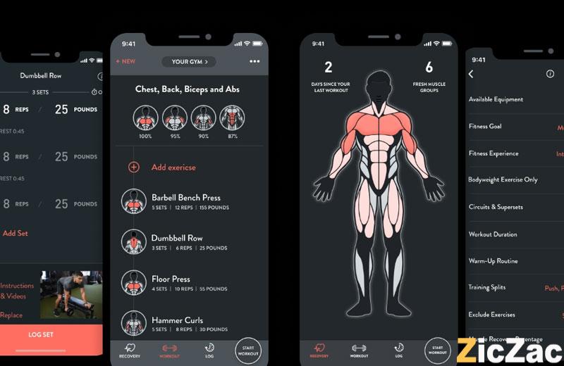 app tập gym phổ biến
