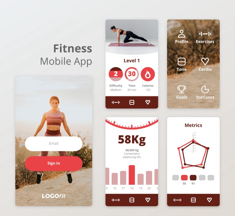 thiết kế app tập gym miễn phí