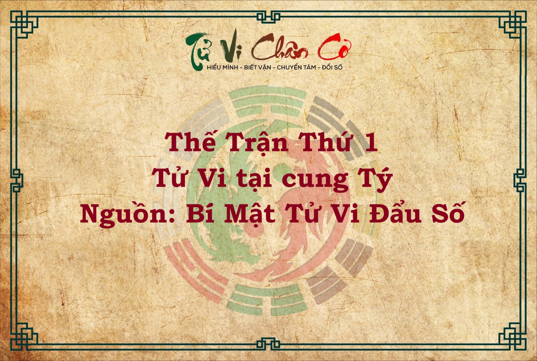 THẾ TRẬN THỨ 1: TỬ VI TẠI CUNG TÝ