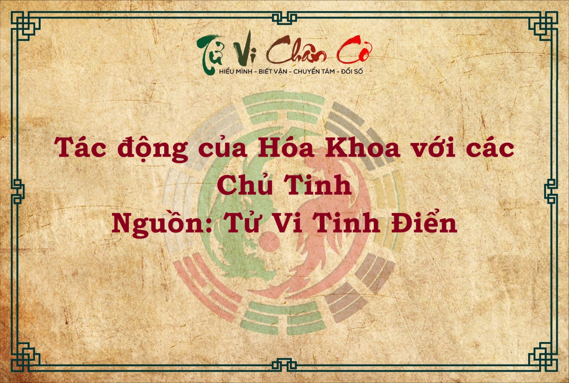 TÁC ĐỘNG CỦA HÓA KHOA VỚI CÁC CHỦ TINH