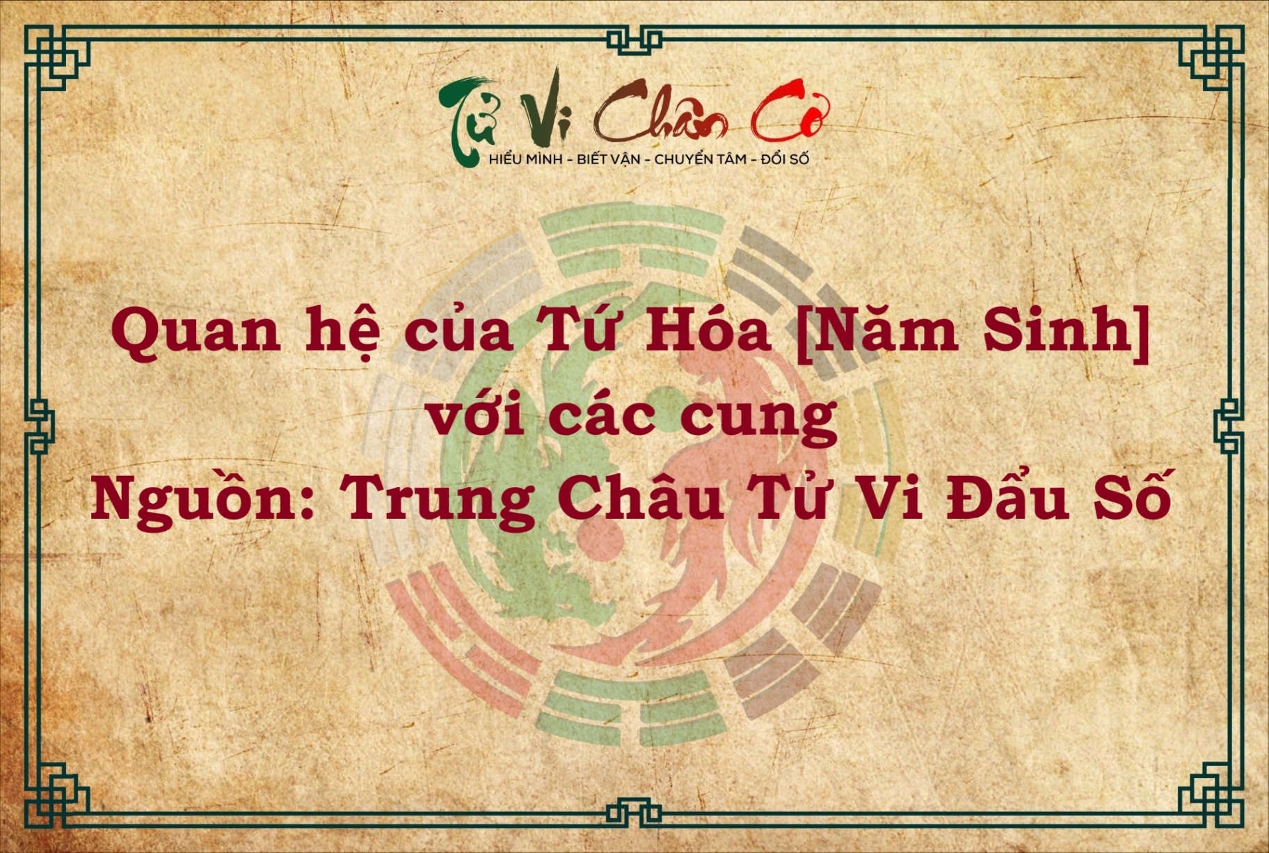 QUAN HỆ CỦA TỨ HÓA [NĂM SINH] VỚI CÁC CUNG