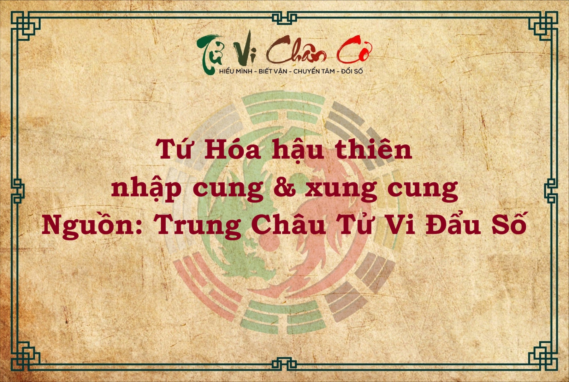 TỨ HÓA HẬU THIÊN NHẬP CUNG VÀ XUNG CUNG