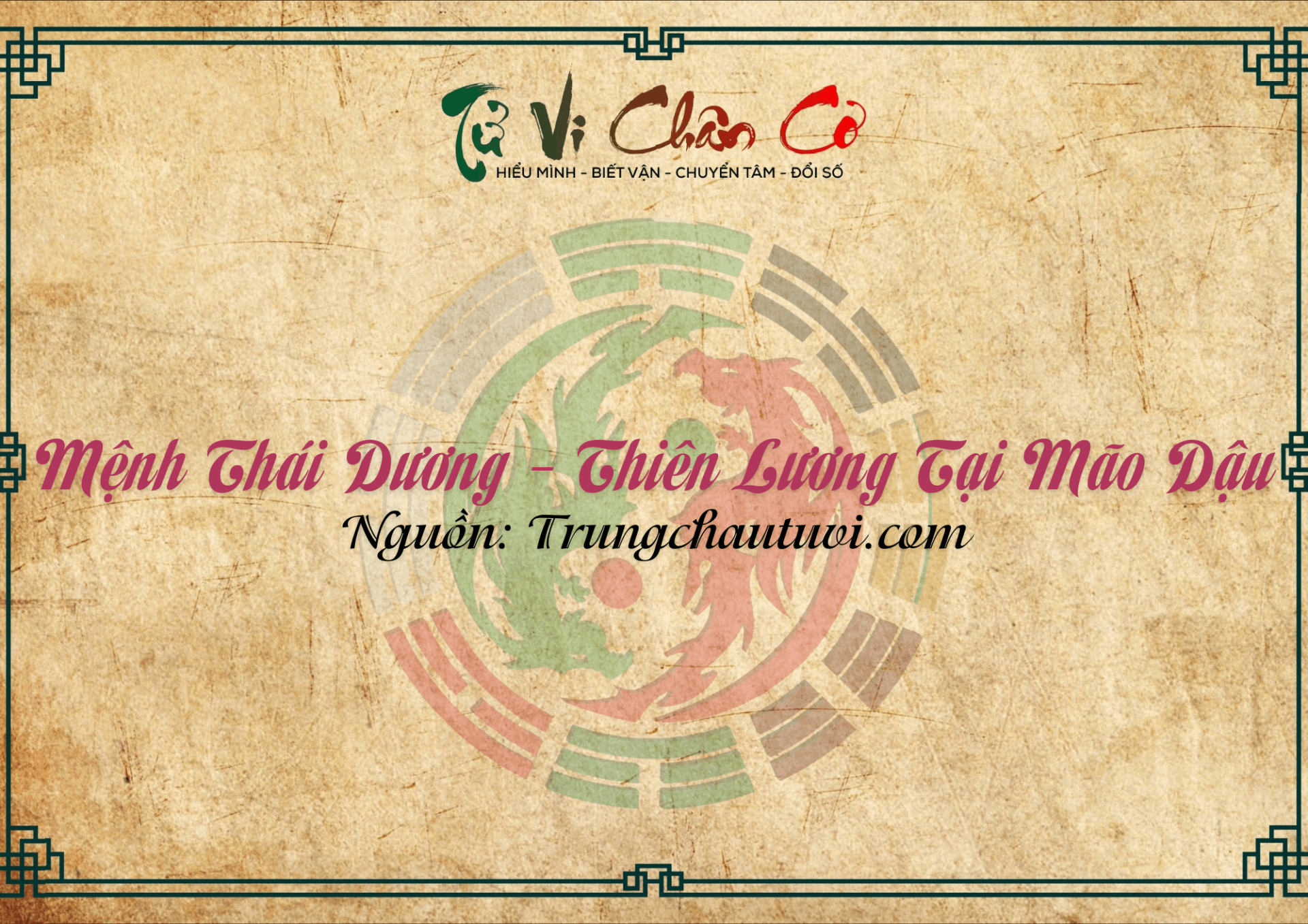 Mệnh Thái Dương - Thiên Lương Tại Mão Dậu