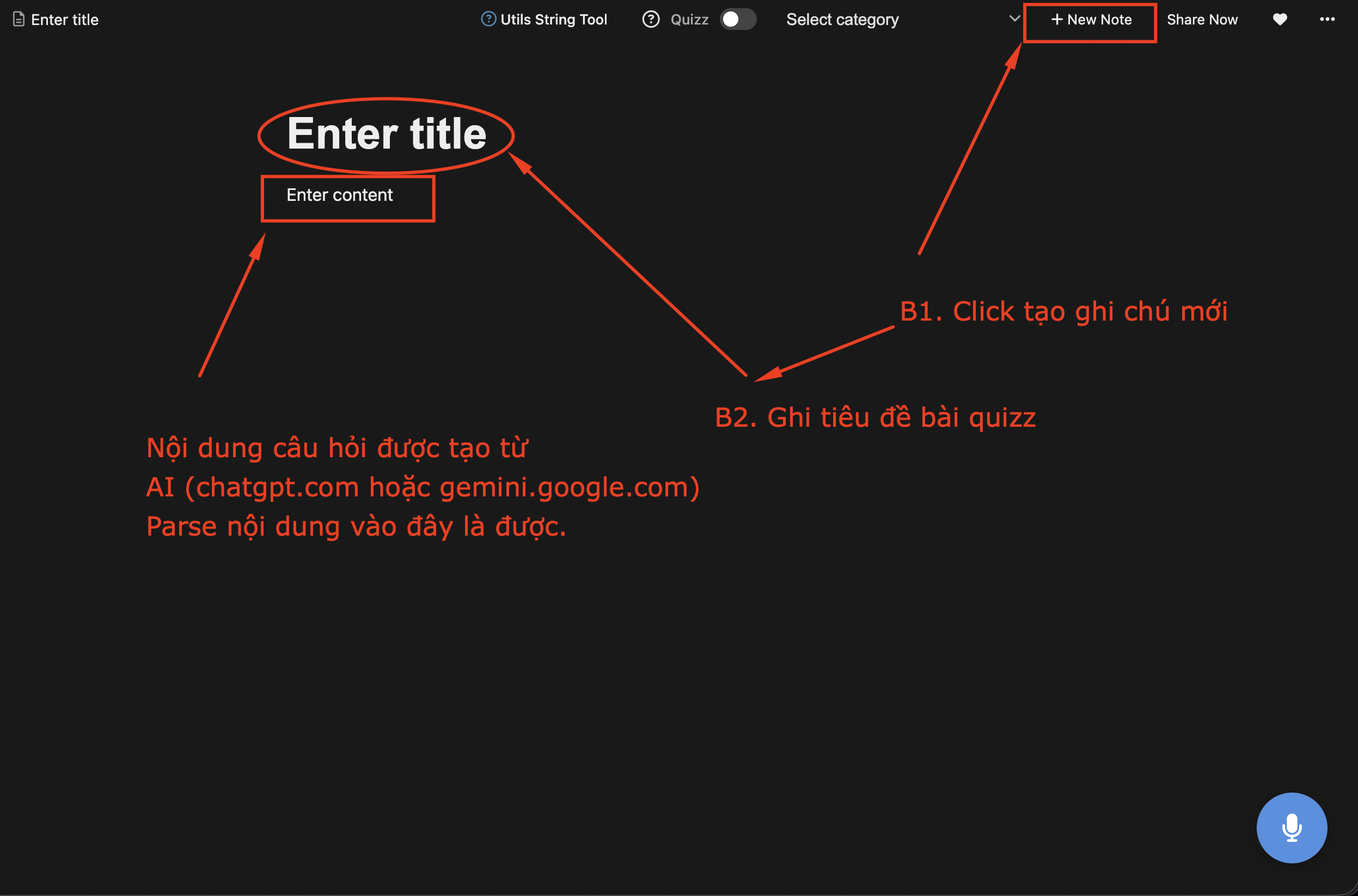 Tạo Ghi Chú Trên Note Everything