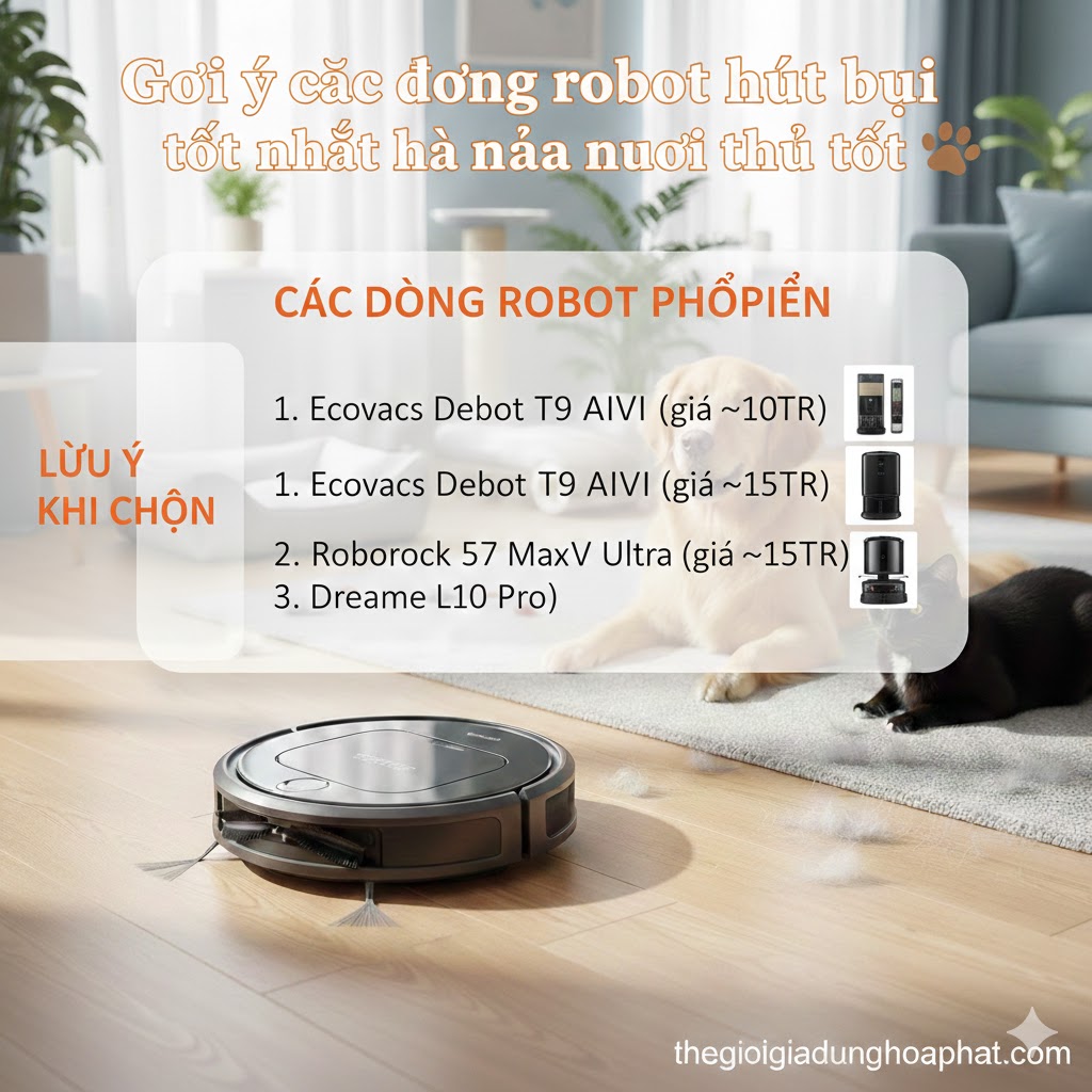 Gợi ý các dòng robot hút bụi tốt nhất cho nhà nuôi thú cưng