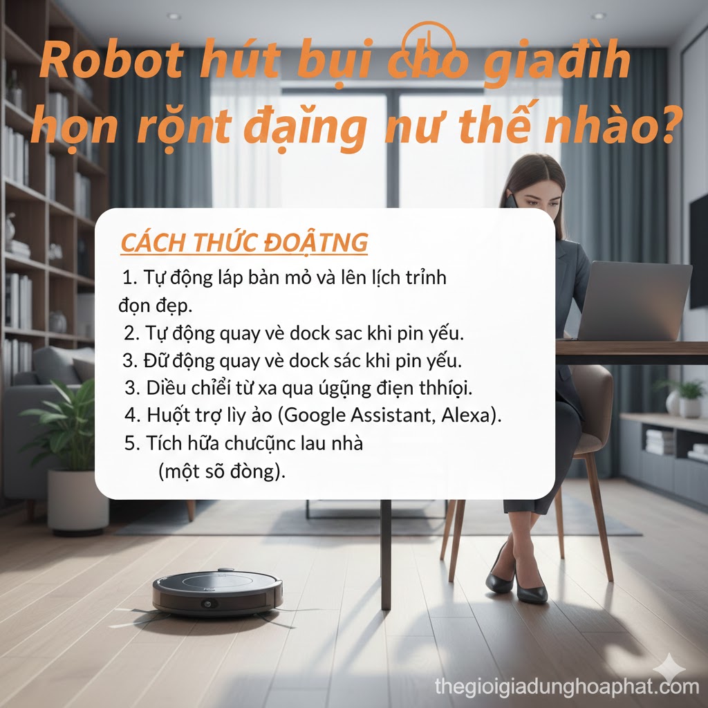Robot hút bụi cho gia đình bận rộn hoạt động như thế nào?