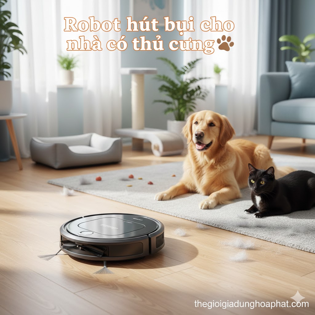 Robot hút bụi cho nhà có thú cưng