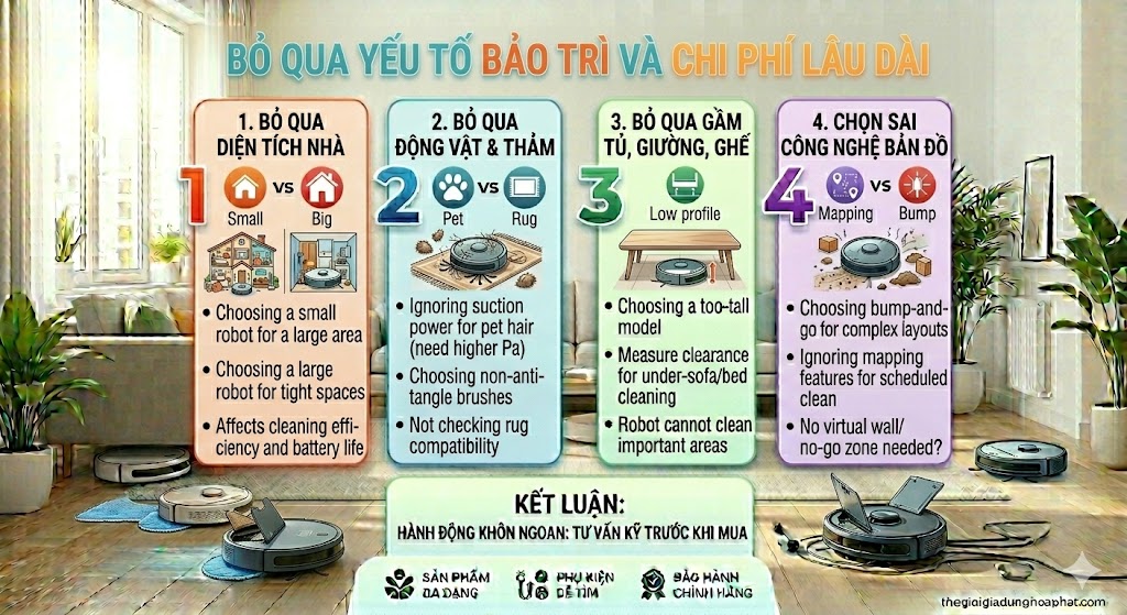 Bỏ qua yếu tố bảo trì và chi phí lâu dài