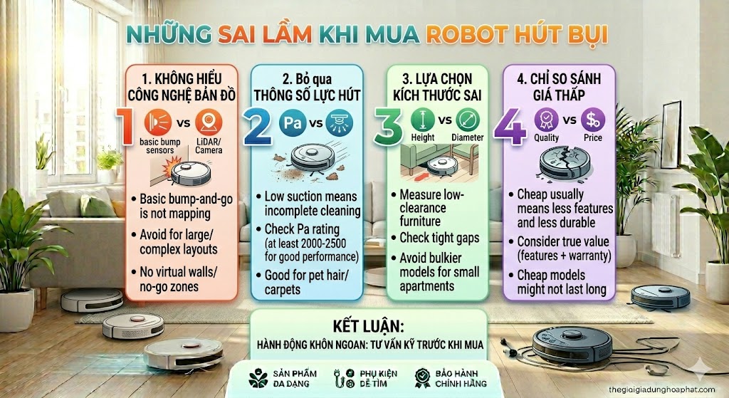 Những sai lầm khi mua robot hút bụi