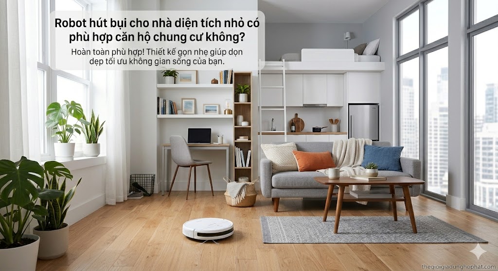Robot hút bụi cho nhà diện tích nhỏ có phù hợp căn hộ chung cư không?
