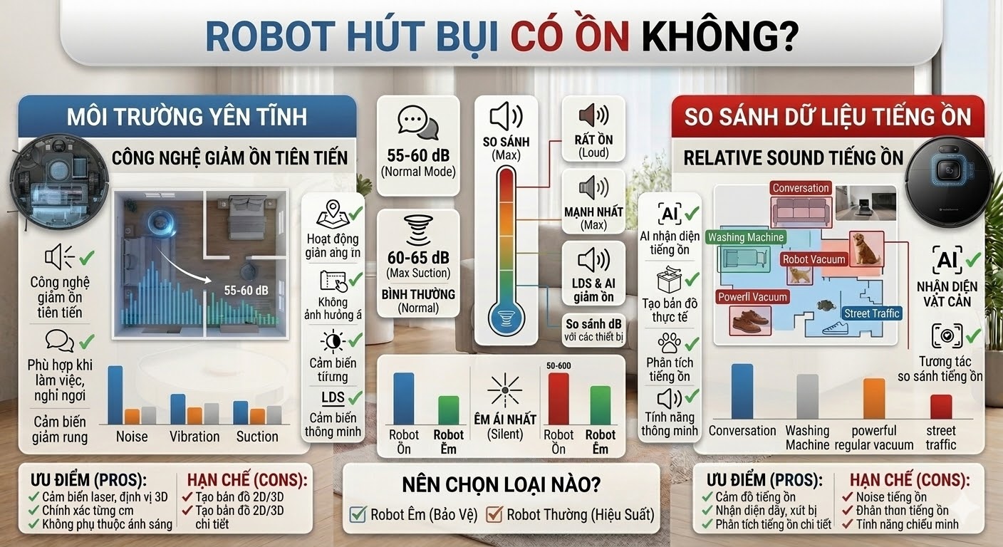 Robot hút bụi có ồn không?