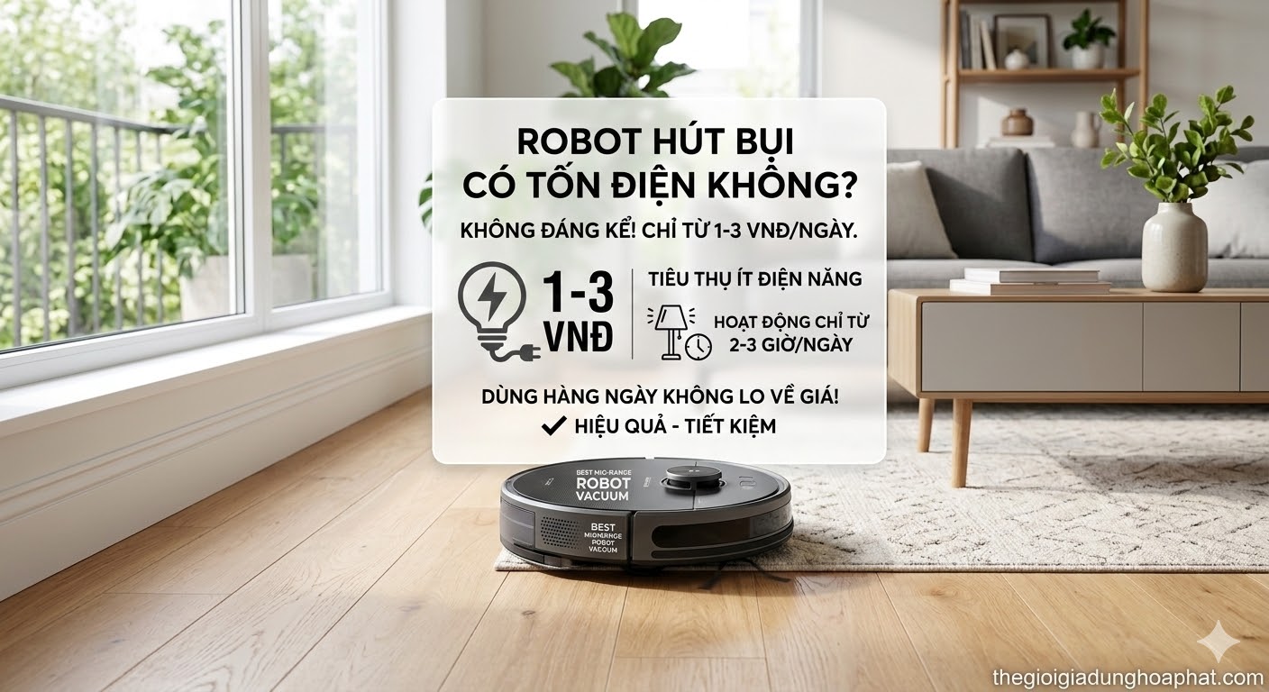 Robot hút bụi có tốn điện không
