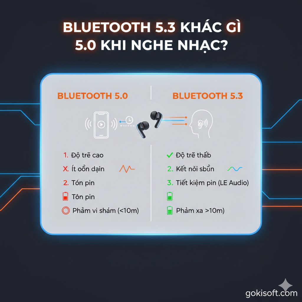 Bluetooth 5.3 Khác Gì 5.0 Khi Nghe Nhạc?