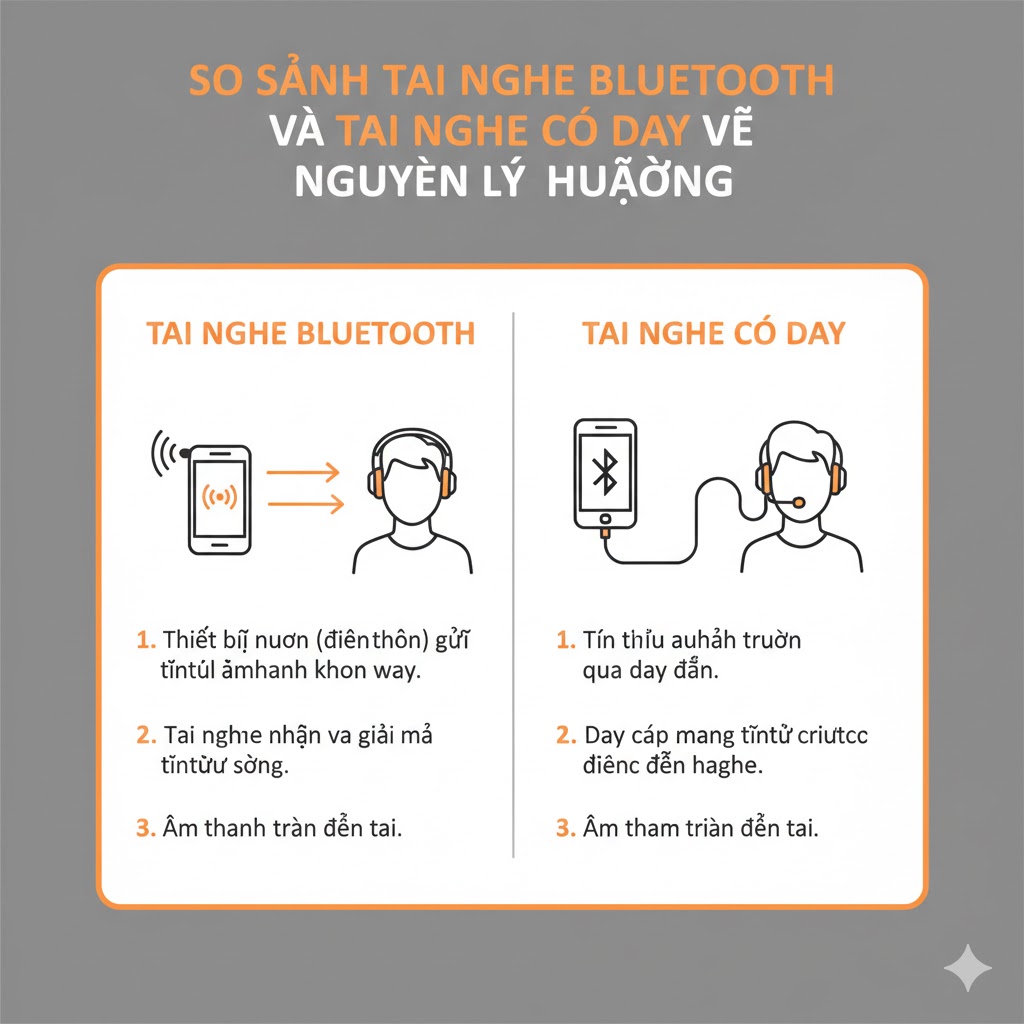 So sánh tai nghe Bluetooth và tai nghe có dây về nguyên lý hoạt động So sánh tai nghe Bluetooth và tai nghe có dây về nguyên lý hoạt động