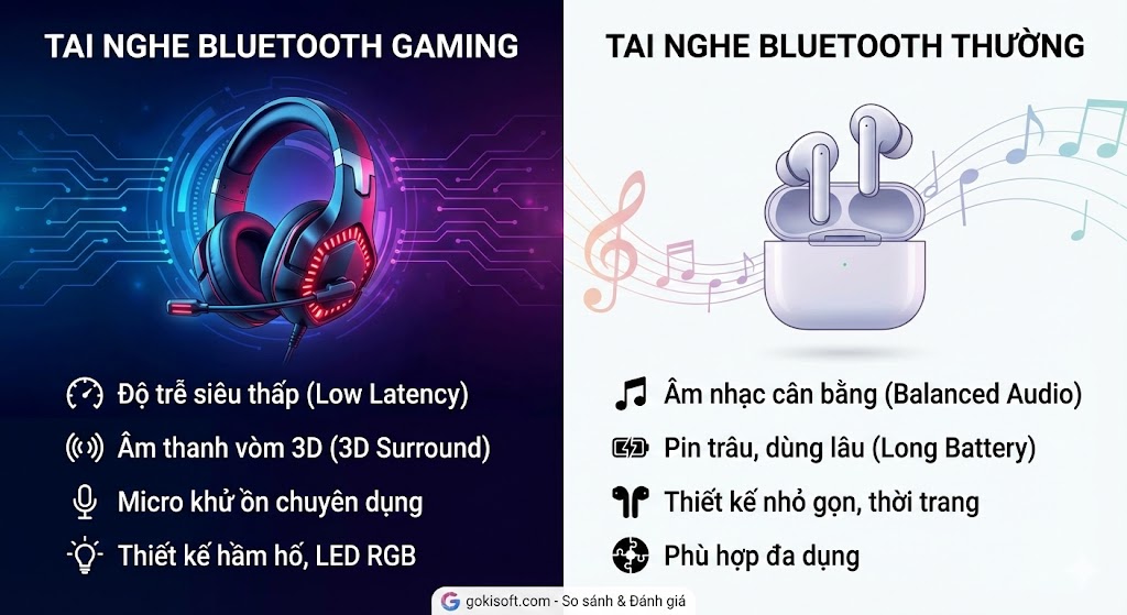 Tai Nghe Bluetooth Gaming vs Tai Nghe Thường: Khác Nhau Gì?