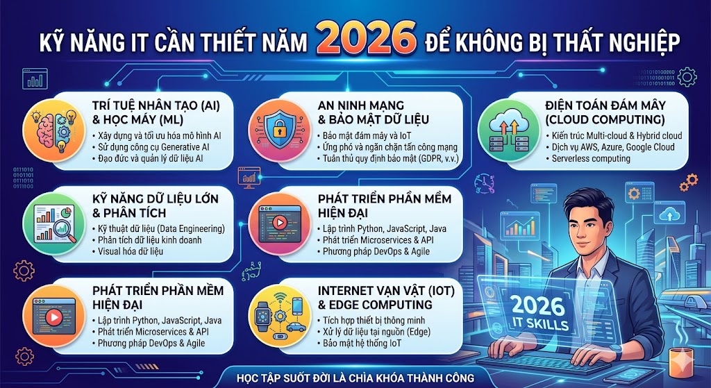 Kỹ năng IT cần thiết năm 2026 để không bị thất nghiệp Kỹ năng IT cần thiết năm 2026 để không bị thất nghiệp