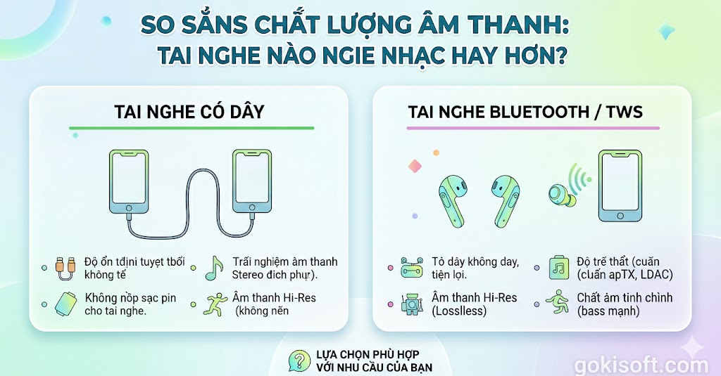So sánh chất lượng âm thanh: Tai nghe nào nghe nhạc hay hơn