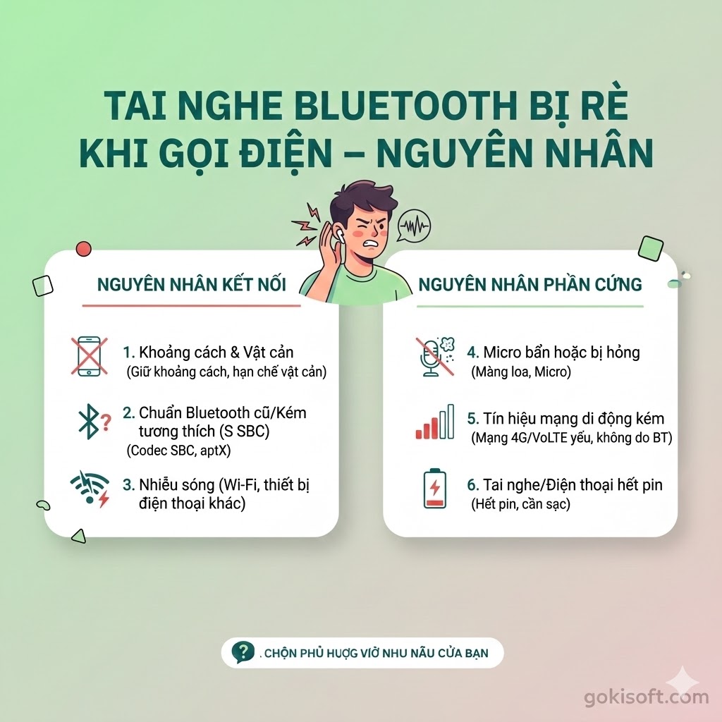 Tai Nghe Bluetooth Bị Rè Khi Gọi Điện – Nguyên Nhân