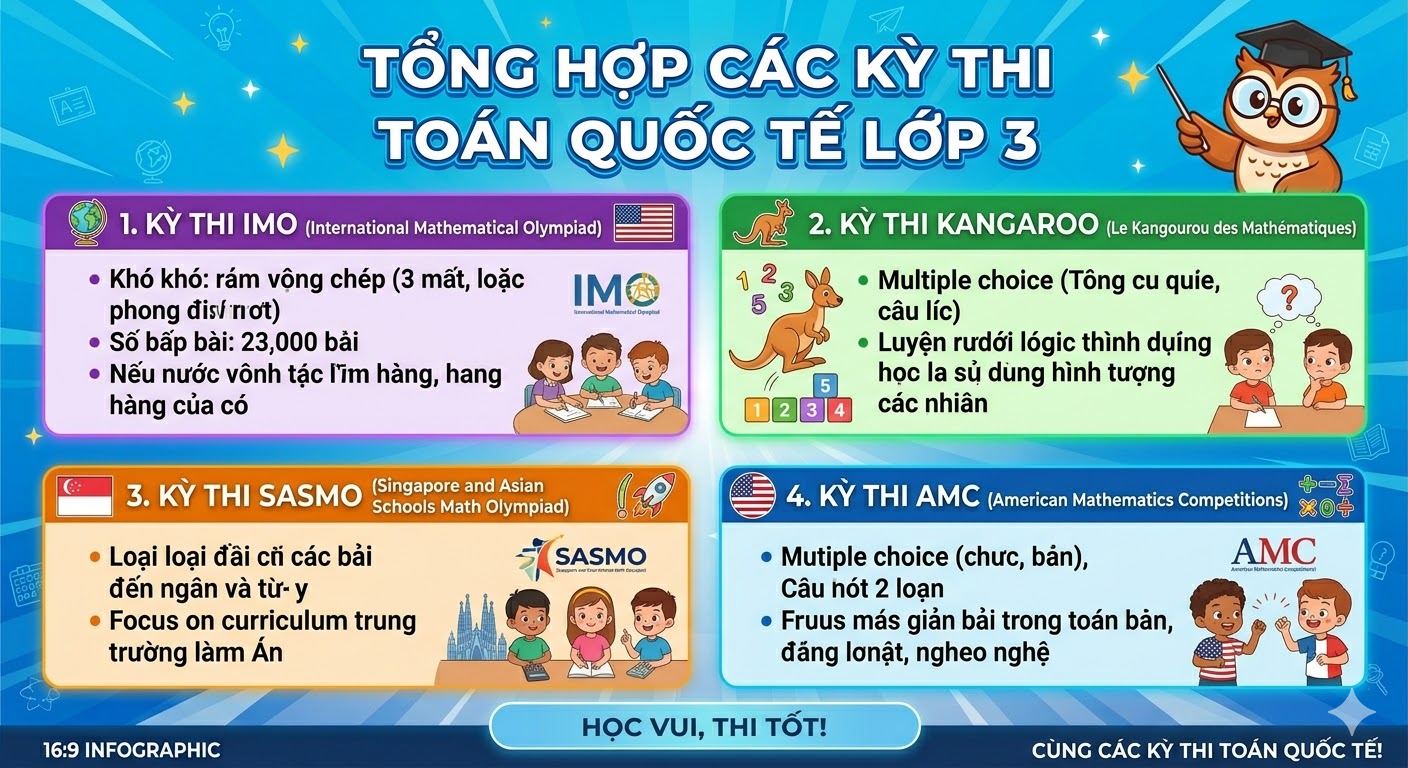 Tổng hợp các kỳ thi toán quốc tế lớp 3