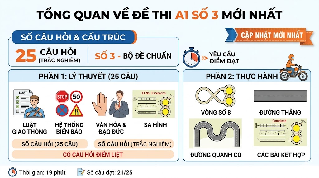 Tổng quan về đề thi A1 số 3 mới nhất