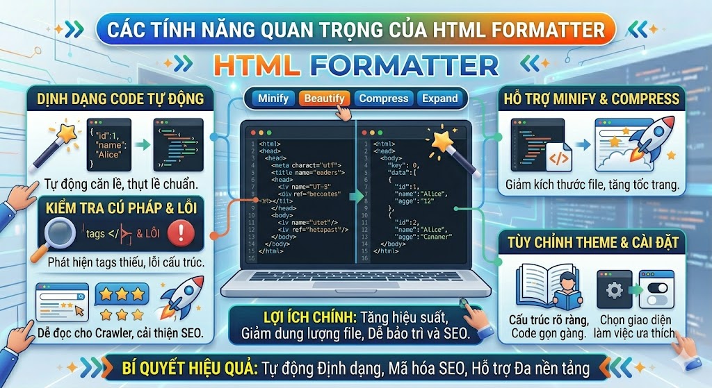 Các tính năng quan trọng của HTML Formatter