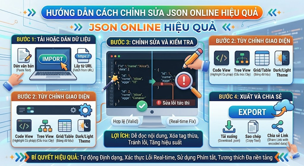 Hướng dẫn cách chỉnh sửa JSON online hiệu quả
