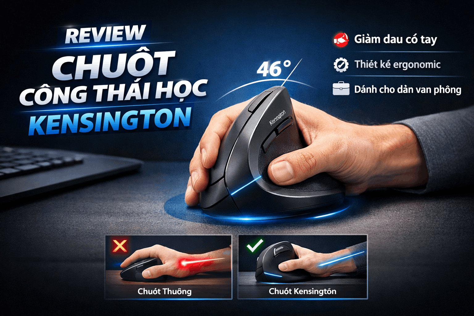 Review Chuột Công Thái Học Kensington
