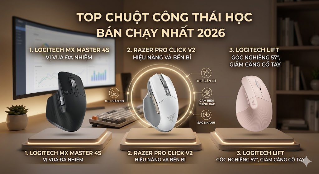 Top Chuột Công Thái Học Bán Chạy Nhất 2026