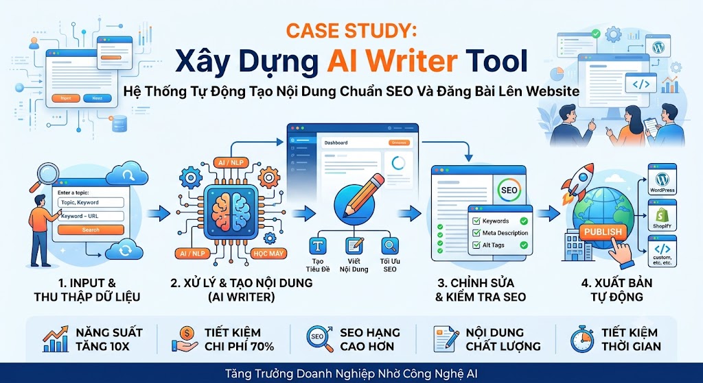 Case Study: Xây Dựng AI Writer Tool – Hệ Thống Tự Động Tạo Nội Dung Chuẩn SEO Và Đăng Bài Lên Website