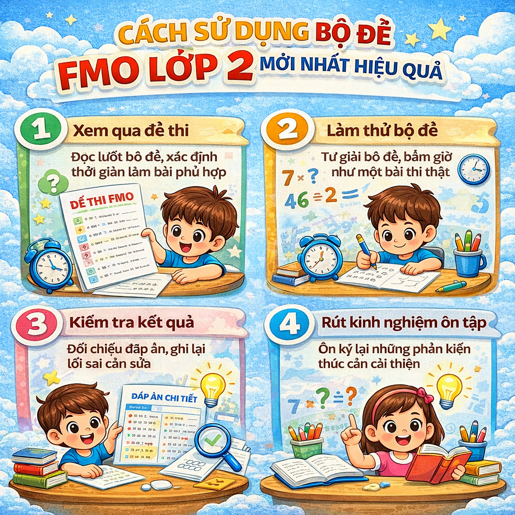 Cách sử dụng bộ đề FMO lớp 2 mới nhất hiệu quả Cách sử dụng bộ đề FMO lớp 2 mới nhất hiệu quả