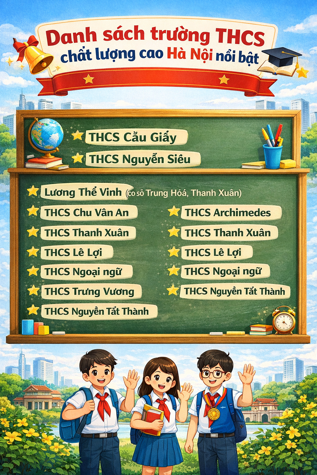 Danh sách trường THCS chất lượng cao Hà Nội nổi bật