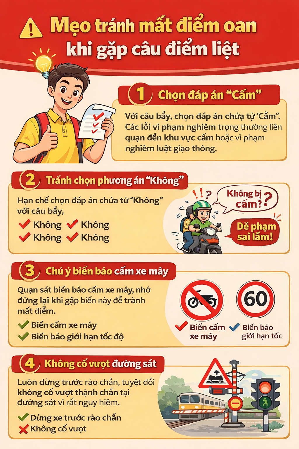 Mẹo tránh mất điểm oan khi gặp câu điểm liệt