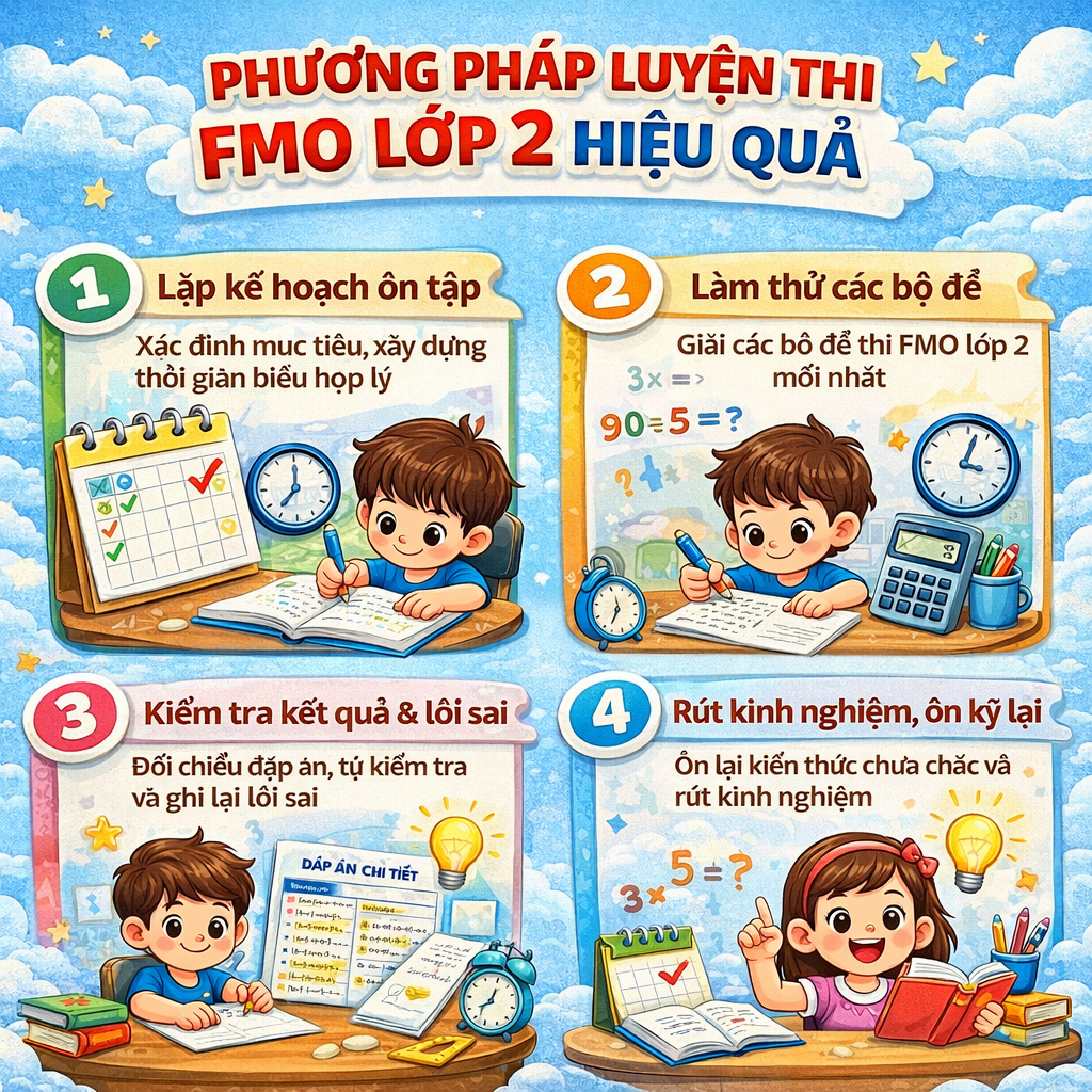 Phương pháp luyện thi FMO lớp 2 hiệu quả Phương pháp luyện thi FMO lớp 2 hiệu quả