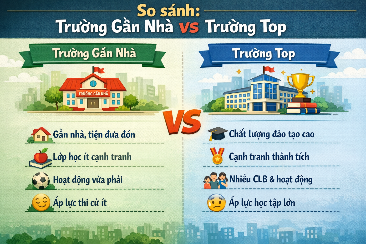 So sánh: Trường gần nhà vs trường top So sánh: Trường gần nhà vs trường top