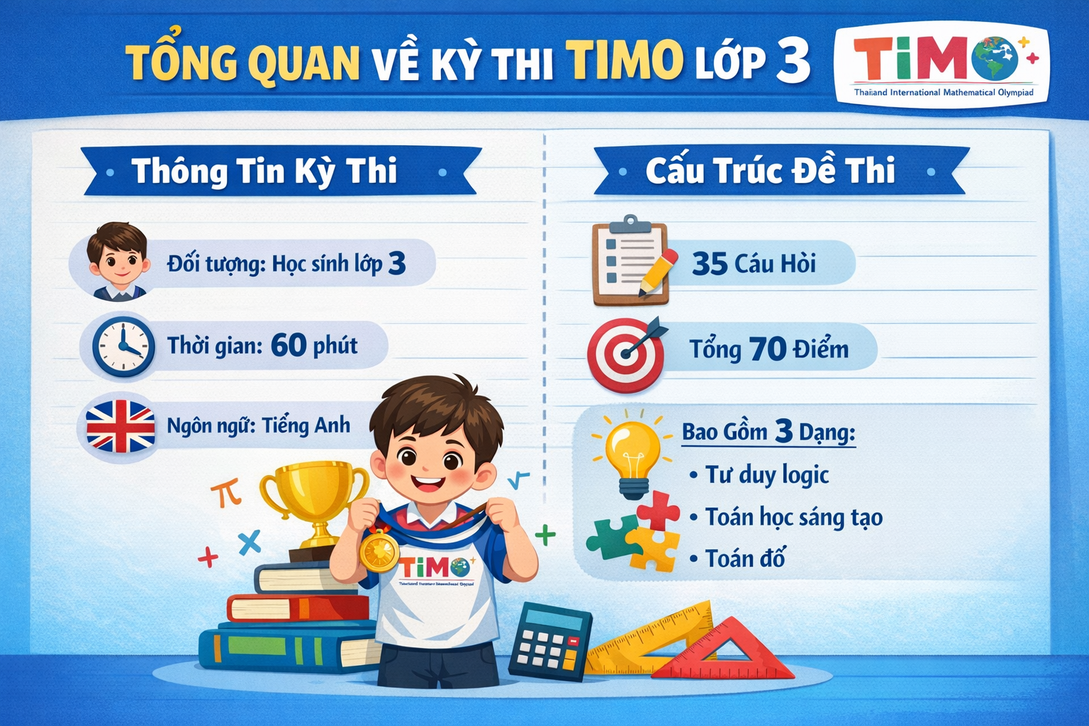 Tổng quan về kỳ thi TIMO lớp 3 và cấu trúc đề thi