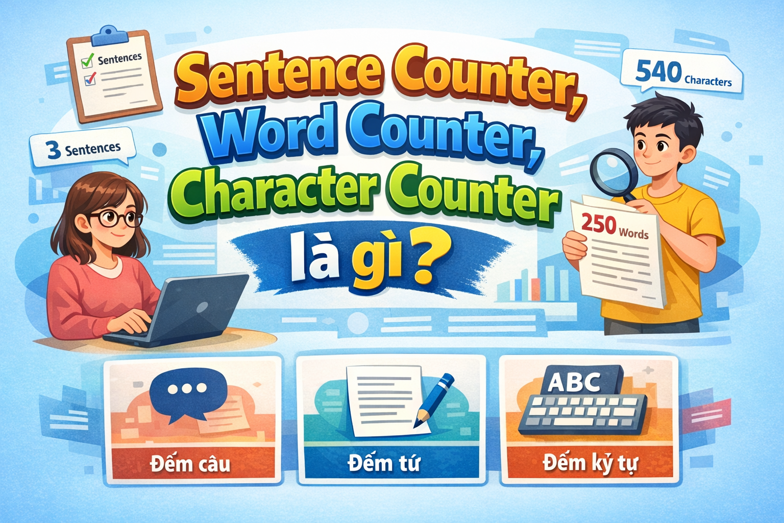 Sentence Counter, Word Counter, Character Counter là gì? Sentence Counter, Word Counter, Character Counter là gì?