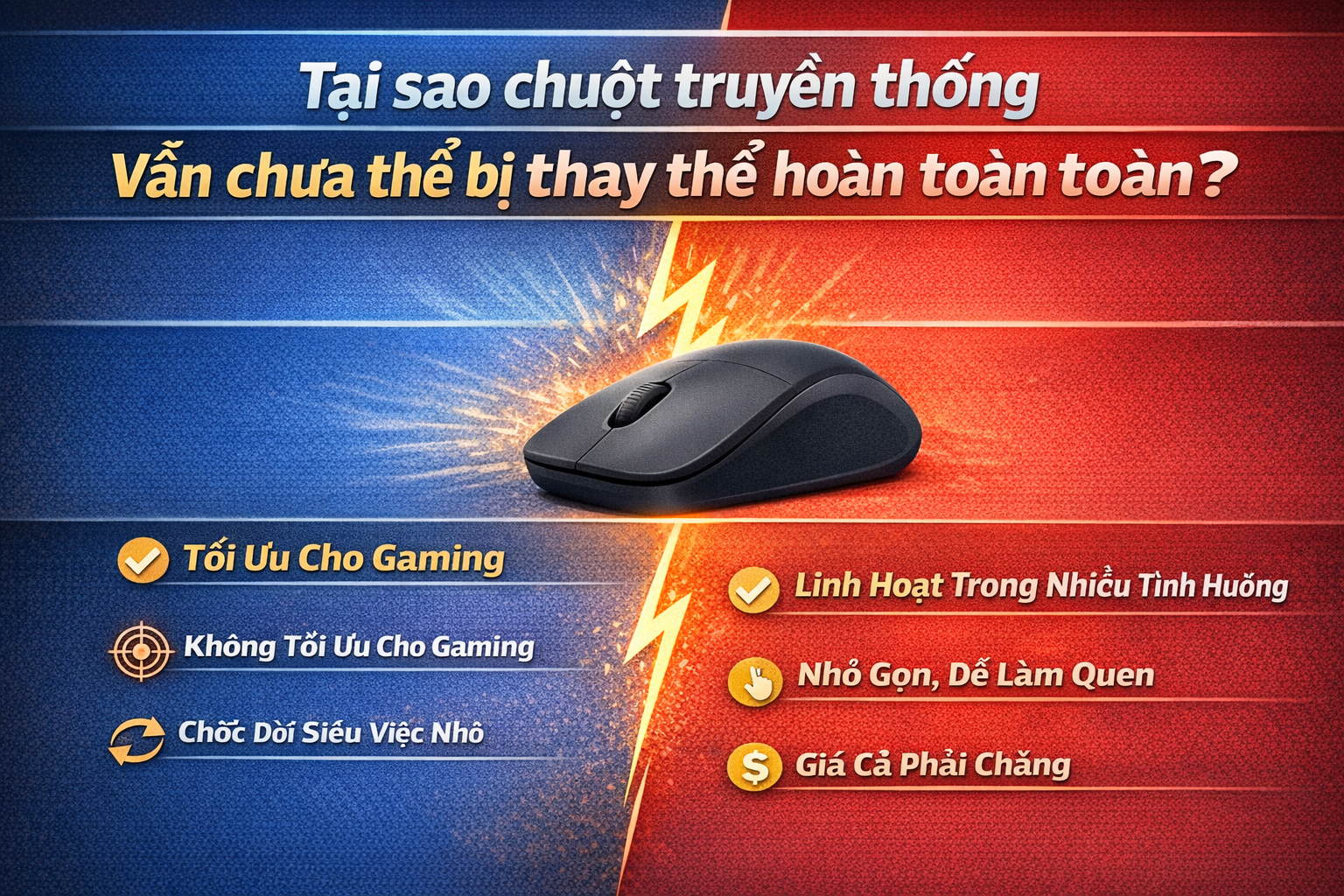 Tại sao chuột truyền thống vẫn chưa thể bị thay thế hoàn toàn?