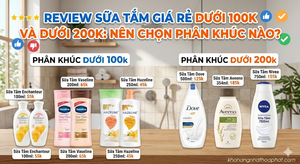 Review sữa tắm giá rẻ dưới 100k và dưới 200k: Nên chọn phân khúc nào?