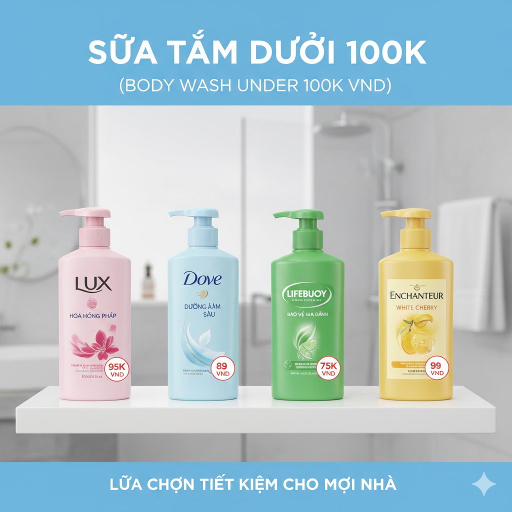 Sữa Tắm Dưới 100K Có Tốt Không? Gợi Ý Loại Đáng Mua