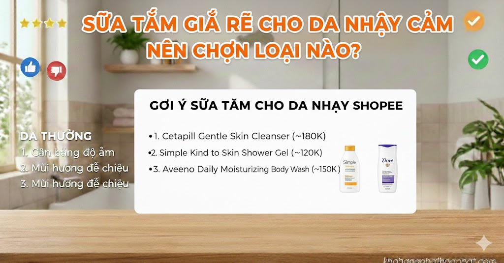 Sữa Tắm Giá Rẻ Cho Da Nhạy Cảm Nên Chọn Loại Nào?