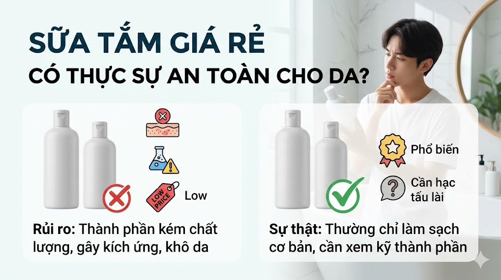 Sữa tắm giá rẻ có thực sự an toàn cho da