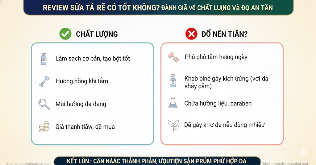 Sữa tắm giá rẻ có tốt không? Đánh giá về chất lượng và độ an toàn