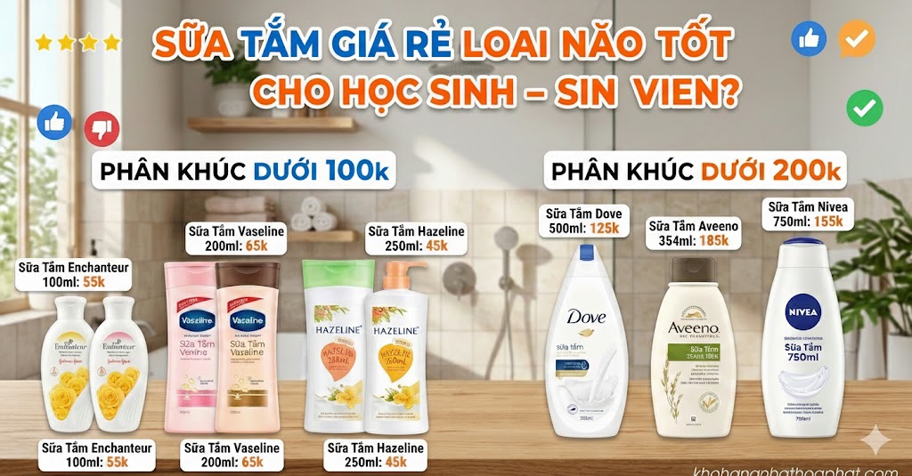 Sữa Tắm Giá Rẻ Loại Nào Tốt Cho Học Sinh – Sinh Viên?