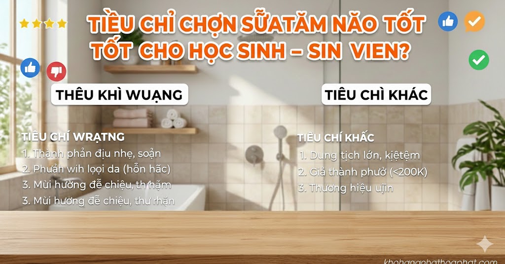 Tiêu chí chọn sữa tắm giá rẻ loại nào tốt cho học sinh – sinh viên
