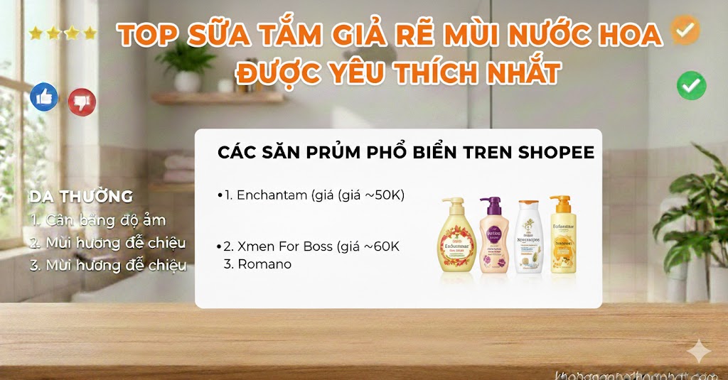 Top Sữa Tắm Giá Rẻ Mùi Nước Hoa Được Yêu Thích Nhất