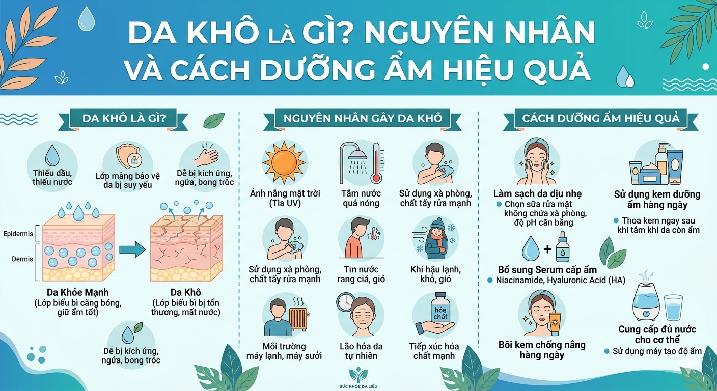 Da Khô Là Gì? Nguyên Nhân Và Cách Dưỡng Ẩm Hiệu Quả