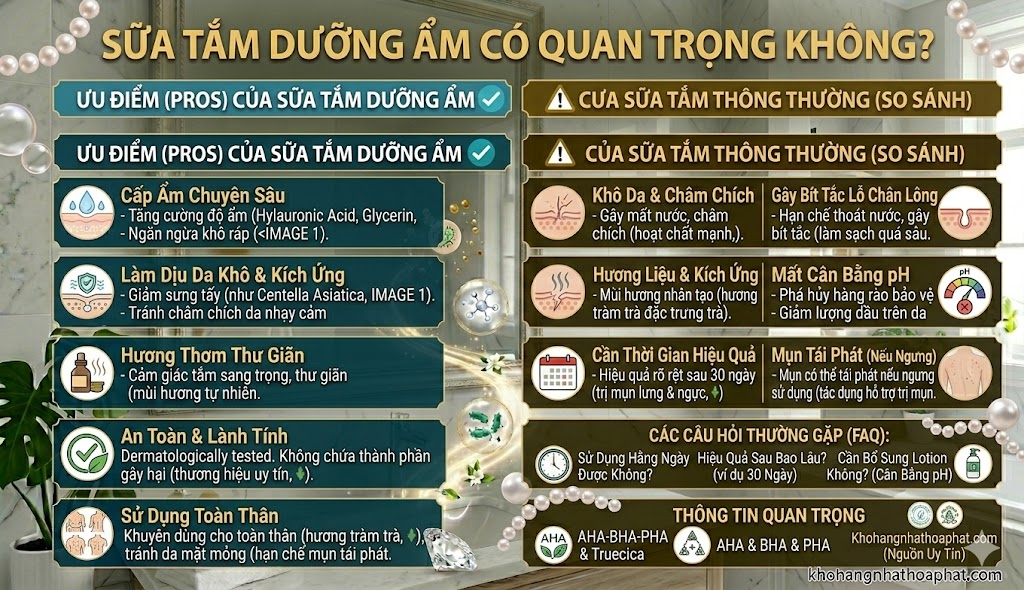 Sữa Tắm Dưỡng Ẩm Có Quan Trọng Không?