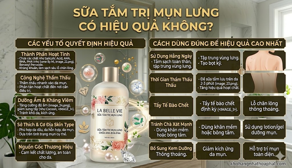 Sữa Tắm Trị Mụn Lưng Có Hiệu Quả Không?